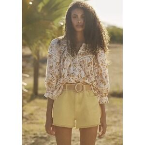 HESTER & ORCHARD Anthropologie‎ Size Medium Floral Harmony Lace Peasant Blouse